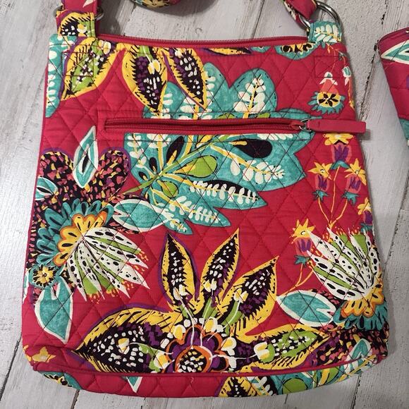 Vera Bradley Hadley Pink Floral Rumba Hipster Crossbody Wallet Set Trendy Travel - Picture 5 of 10